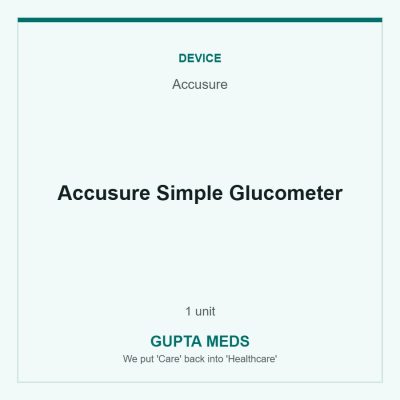Accusure Simple Glucometer — Accusure, 1 unit. Available at Gupta Meds pharmacy, Cuttack.