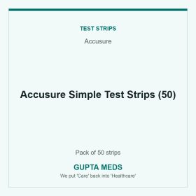 Accusure Simple Test Strips (50) — Accusure, Pack of 50 strips. Available at Gupta Meds pharmacy, Cuttack.
