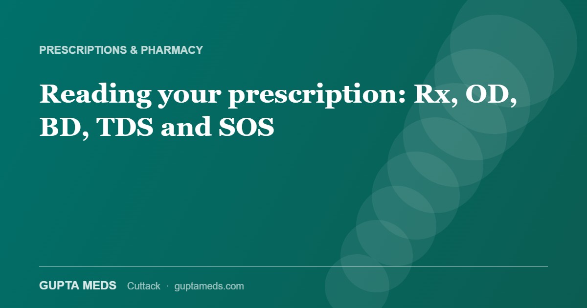 Reading your prescription: what Rx, OD, BD, TDS and SOS actually mean