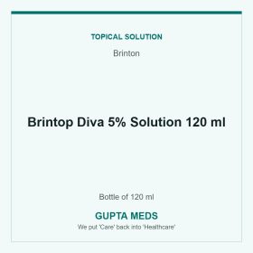 Brintop Diva 5% Solution 120 ml — Brinton, Bottle of 120 ml. Available at Gupta Meds pharmacy, Cuttack.