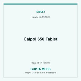 Calpol 650 Tablet — GlaxoSmithKline, Strip of 15 tablets. Available at Gupta Meds pharmacy, Cuttack.