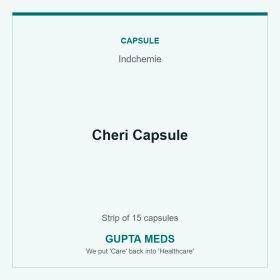 Cheri Capsule — Indchemie, Strip of 15 capsules. Available at Gupta Meds pharmacy, Cuttack.