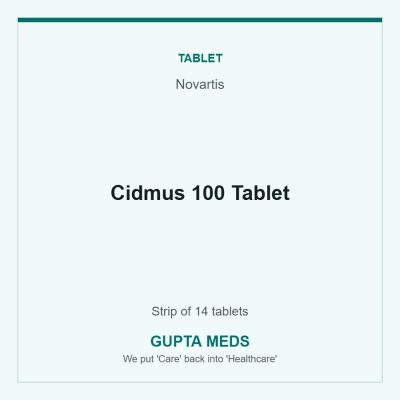Cidmus 100 Tablet — Novartis, Strip of 14 tablets. Available at Gupta Meds pharmacy, Cuttack.