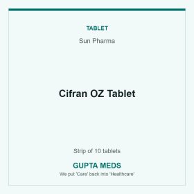 Cifran OZ Tablet — Sun Pharma, Strip of 10 tablets. Available at Gupta Meds pharmacy, Cuttack.