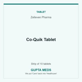 Co-Quik Tablet — Zelleven Pharma, Strip of 10 tablets. Available at Gupta Meds pharmacy, Cuttack.