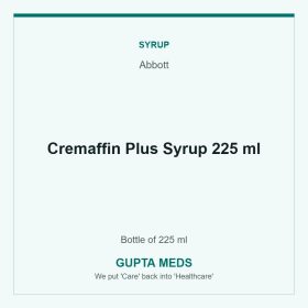 Cremaffin Plus Syrup 225 ml — Abbott, Bottle of 225 ml. Available at Gupta Meds pharmacy, Cuttack.