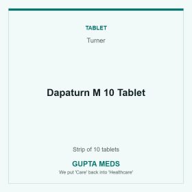 Dapaturn M 10 Tablet — Turner, Strip of 10 tablets. Available at Gupta Meds pharmacy, Cuttack.