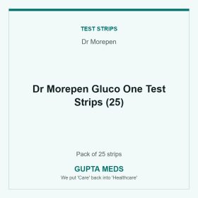 Dr Morepen Gluco One Test Strips (25) — Dr Morepen, Pack of 25 strips. Available at Gupta Meds pharmacy, Cuttack.