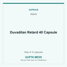 Duvadilan Retard 40 Capsule — Abbott, Strip of 10 capsules. Available at Gupta Meds pharmacy, Cuttack.