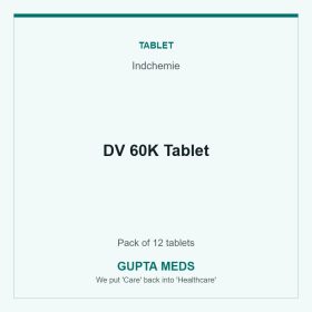 DV 60K Tablet — Indchemie, Pack of 12 tablets. Available at Gupta Meds pharmacy, Cuttack.