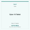 Dytor 10 Tablet — Cipla, Strip of 15 tablets. Available at Gupta Meds pharmacy, Cuttack.