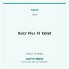 Dytor Plus 10 Tablet — Cipla, Strip of 15 tablets. Available at Gupta Meds pharmacy, Cuttack.