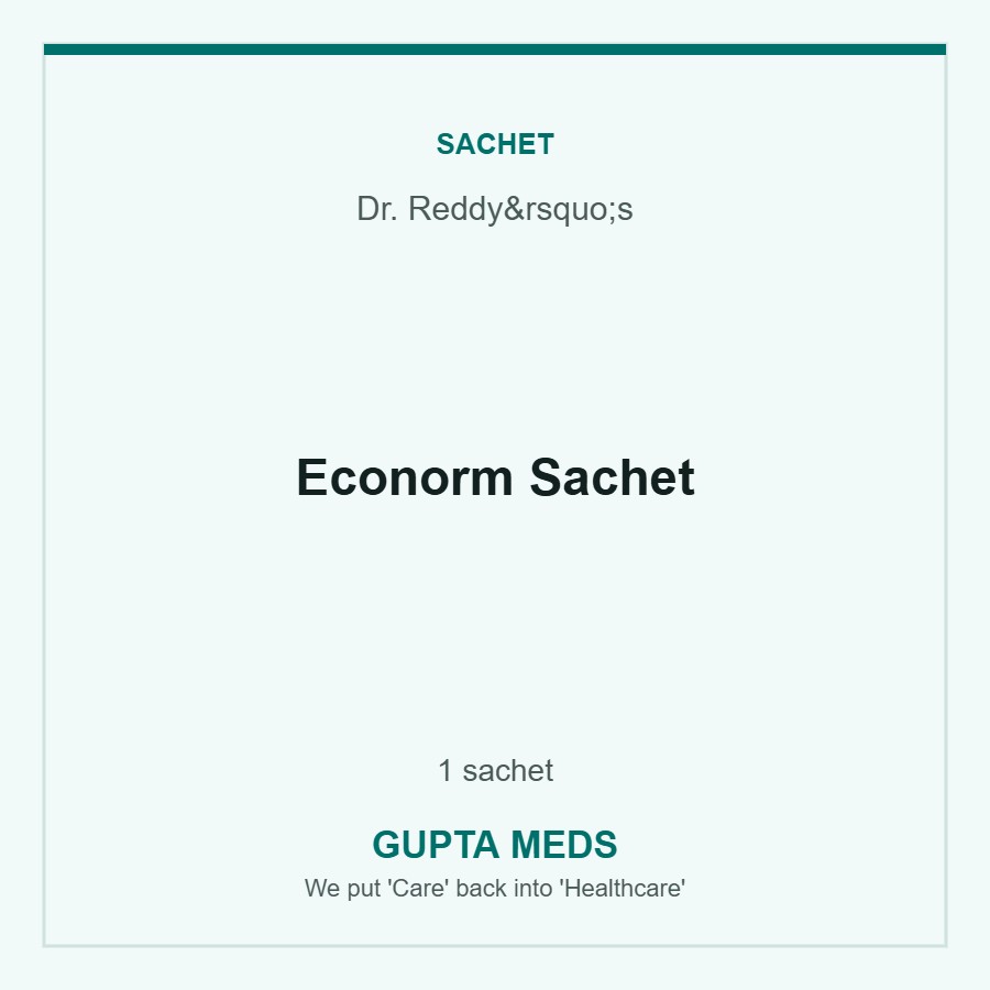Econorm Sachet — Dr. Reddy’s, 1 sachet. Available at Gupta Meds pharmacy, Cuttack.