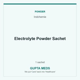 Electrolyte Powder Sachet — Indchemie, 1 sachet. Available at Gupta Meds pharmacy, Cuttack.