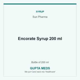 Encorate Syrup 200 ml — Sun Pharma, Bottle of 200 ml. Available at Gupta Meds pharmacy, Cuttack.