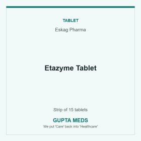 Etazyme Tablet — Eskag Pharma, Strip of 15 tablets. Available at Gupta Meds pharmacy, Cuttack.