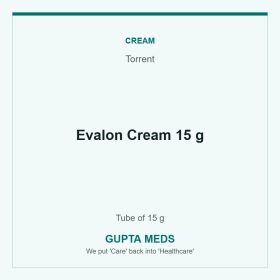 Evalon Cream 15 g — Torrent, Tube of 15 g. Available at Gupta Meds pharmacy, Cuttack.