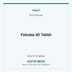 Febutaz 40 Tablet — Sun Pharma, Strip of 10 tablets. Available at Gupta Meds pharmacy, Cuttack.