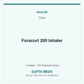 Foracort 200 Inhaler — Cipla, 1 inhaler, 120 metered doses. Available at Gupta Meds pharmacy, Cuttack.