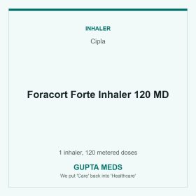 Foracort Forte Inhaler 120 MD — Cipla, 1 inhaler, 120 metered doses. Available at Gupta Meds pharmacy, Cuttack.