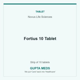 Fortius 10 Tablet — Novus Life Sciences, Strip of 10 tablets. Available at Gupta Meds pharmacy, Cuttack.