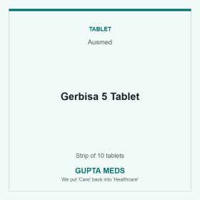Gerbisa 5 Tablet — Ausmed, Strip of 10 tablets. Available at Gupta Meds pharmacy, Cuttack.