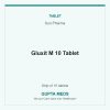 Gluxit M 10 Tablet — Sun Pharma, Strip of 10 tablets. Available at Gupta Meds pharmacy, Cuttack.