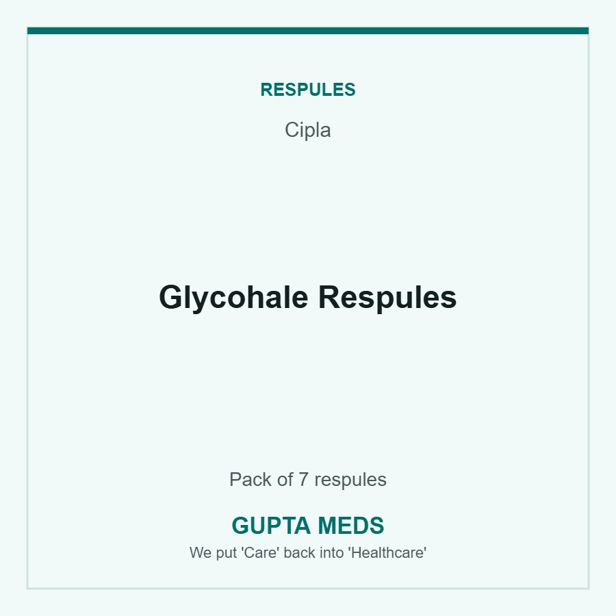 Glycohale Respules — Cipla, Pack of 7 respules. Available at Gupta Meds pharmacy, Cuttack.