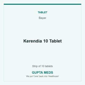 Kerendia 10 Tablet — Bayer, Strip of 10 tablets. Available at Gupta Meds pharmacy, Cuttack.