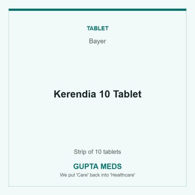 Kerendia 10 Tablet — Bayer, Strip of 10 tablets. Available at Gupta Meds pharmacy, Cuttack.