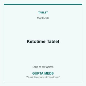 Ketotime Tablet — Macleods, Strip of 10 tablets. Available at Gupta Meds pharmacy, Cuttack.