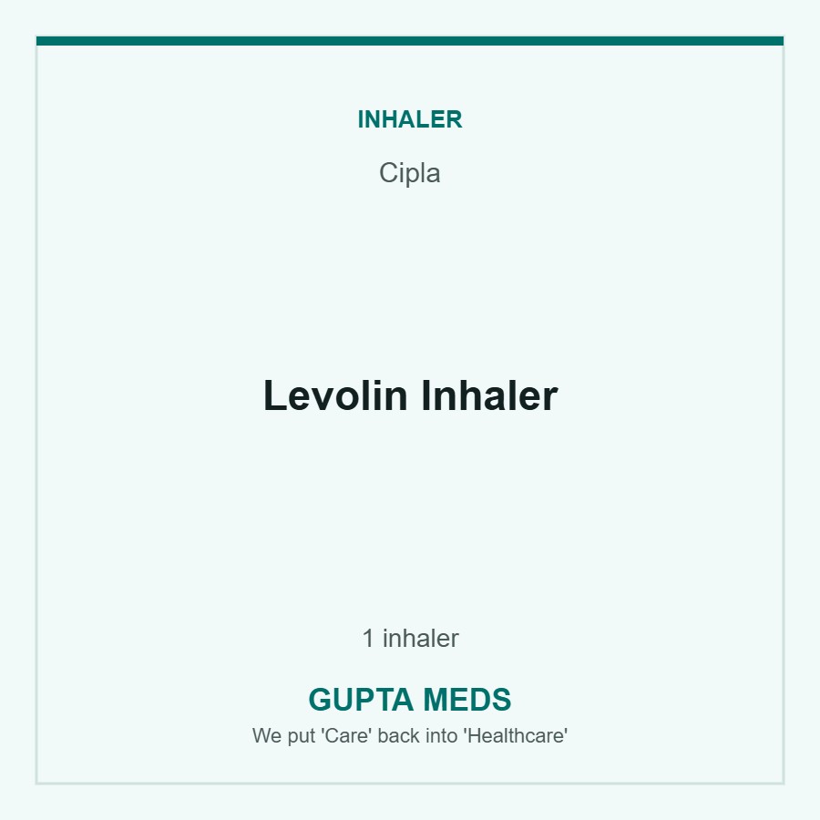 Levolin Inhaler — Cipla, 1 inhaler. Available at Gupta Meds pharmacy, Cuttack.