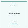Lipirose 10 Tablet — Mankind Pharma, Strip of 10 tablets. Available at Gupta Meds pharmacy, Cuttack.