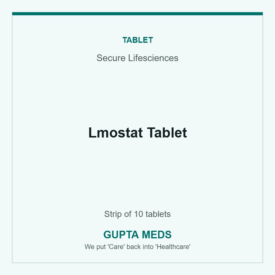 Lmostat Tablet — Secure Lifesciences, Strip of 10 tablets. Available at Gupta Meds pharmacy, Cuttack.