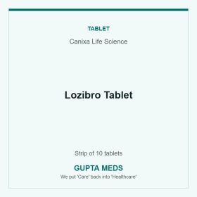 Lozibro Tablet — Canixa Life Science, Strip of 10 tablets. Available at Gupta Meds pharmacy, Cuttack.