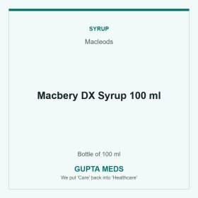 Macbery DX Syrup 100 ml — Macleods, Bottle of 100 ml. Available at Gupta Meds pharmacy, Cuttack.