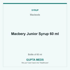 Macbery Junior Syrup 60 ml — Macleods, Bottle of 60 ml. Available at Gupta Meds pharmacy, Cuttack.