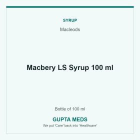 Macbery LS Syrup 100 ml — Macleods, Bottle of 100 ml. Available at Gupta Meds pharmacy, Cuttack.