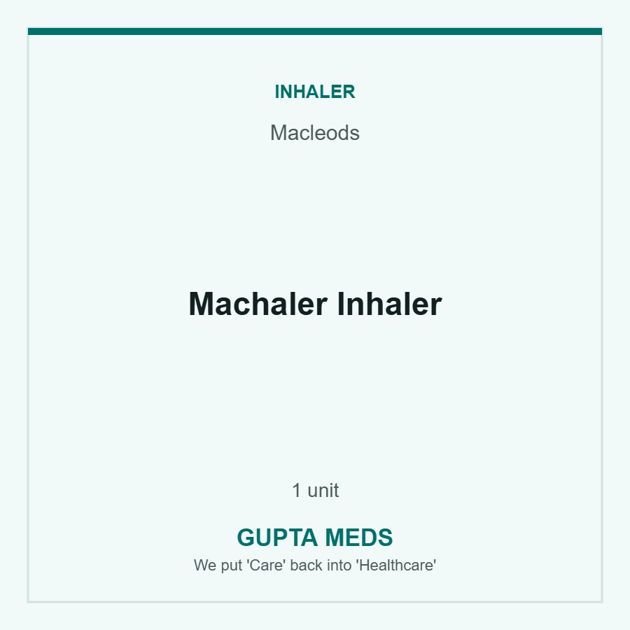 Machaler Inhaler — Macleods, 1 unit. Available at Gupta Meds pharmacy, Cuttack.