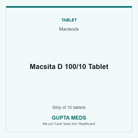 Macsita D 100/10 Tablet — Macleods, Strip of 10 tablets. Available at Gupta Meds pharmacy, Cuttack.