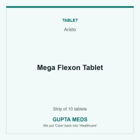 Mega Flexon Tablet — Aristo, Strip of 10 tablets. Available at Gupta Meds pharmacy, Cuttack.