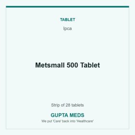 Metsmall 500 Tablet — Ipca, Strip of 28 tablets. Available at Gupta Meds pharmacy, Cuttack.