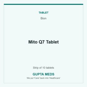 Mito Q7 Tablet — Bion, Strip of 10 tablets. Available at Gupta Meds pharmacy, Cuttack.