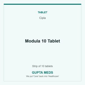 Modula 10 Tablet — Cipla, Strip of 10 tablets. Available at Gupta Meds pharmacy, Cuttack.