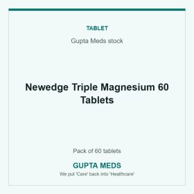 Newedge Triple Magnesium 60 Tablets — Gupta Meds stock, Pack of 60 tablets. Available at Gupta Meds pharmacy, Cuttack.