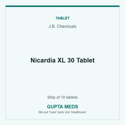 Nicardia XL 30 Tablet — J.B. Chemicals, Strip of 10 tablets. Available at Gupta Meds pharmacy, Cuttack.