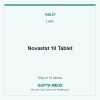 Novastat 10 Tablet — Lupin, Strip of 15 tablets. Available at Gupta Meds pharmacy, Cuttack.