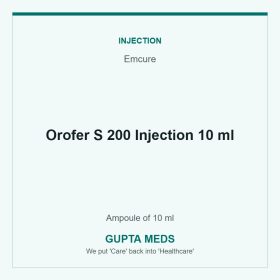 Orofer S 200 Injection 10 ml — Emcure, Ampoule of 10 ml. Available at Gupta Meds pharmacy, Cuttack.