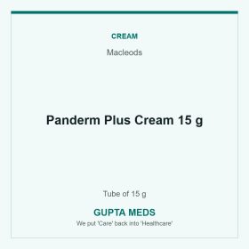 Panderm Plus Cream 15 g — Macleods, Tube of 15 g. Available at Gupta Meds pharmacy, Cuttack.