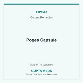 Poges Capsule — Corona Remedies, Strip of 10 capsules. Available at Gupta Meds pharmacy, Cuttack.